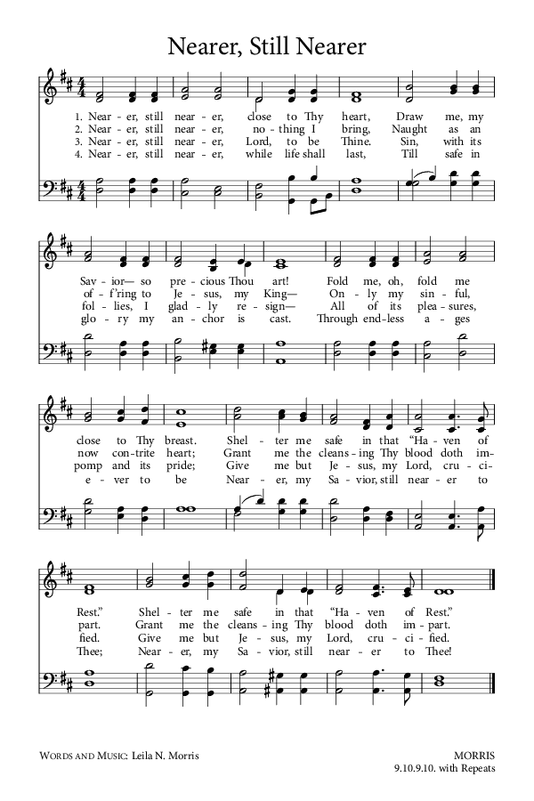Preview of Hymn download for Nearer, Still Nearer