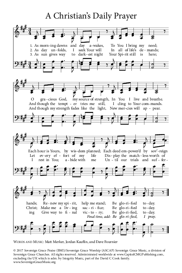 Preview of Hymn download for A Christian’s Daily Prayer
