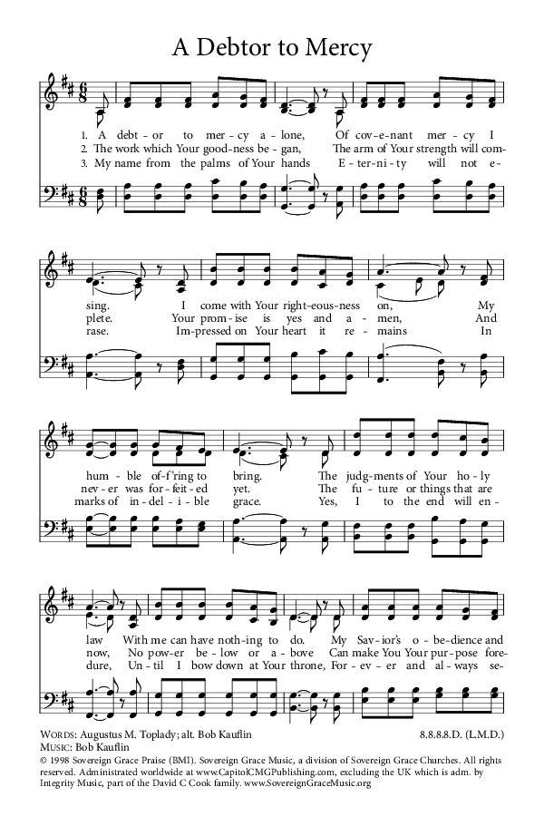 Preview of Hymn download for A Debtor to Mercy