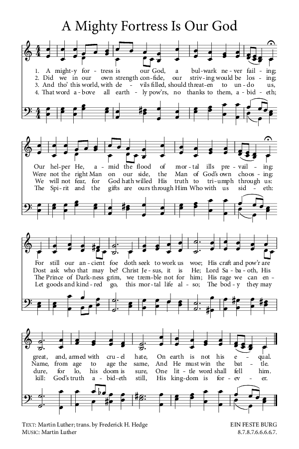 Preview of Hymn download for A Mighty Fortress Is Our God
