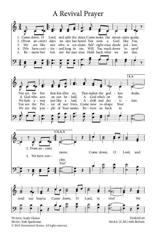 Preview of Hymn download for A Revival Prayer