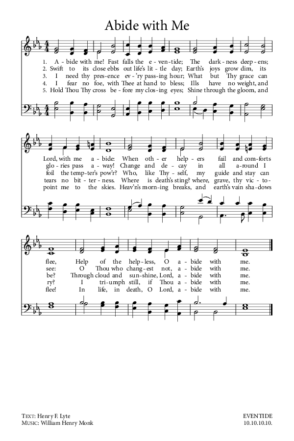Preview of Hymn download for Abide with Me