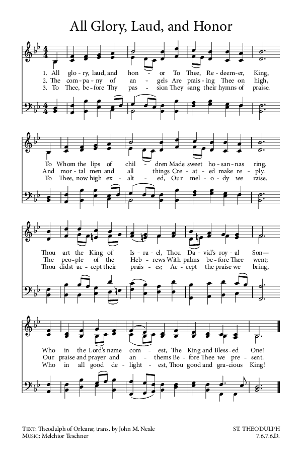 Preview of Hymn download for All Glory, Laud, and Honor