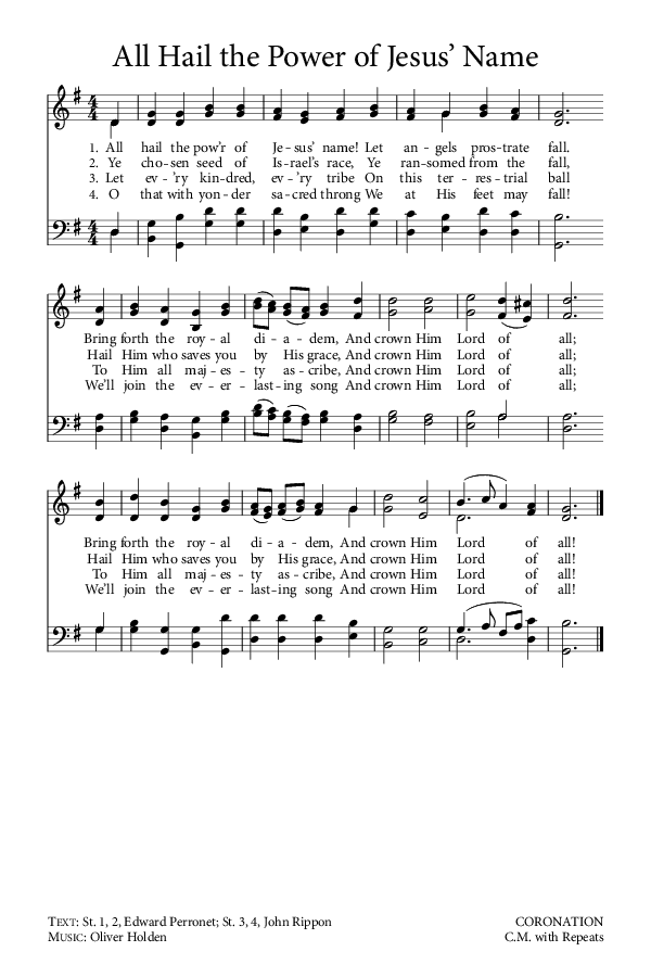 Preview of Hymn download for All Hail the Power of Jesus’ Name