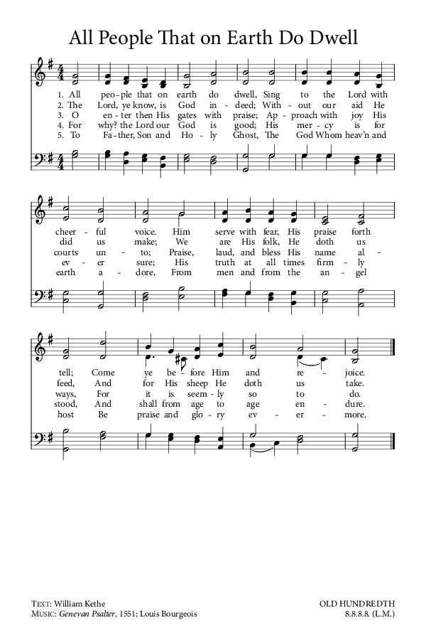 Preview of Hymn download for All People That on Earth Do Dwell