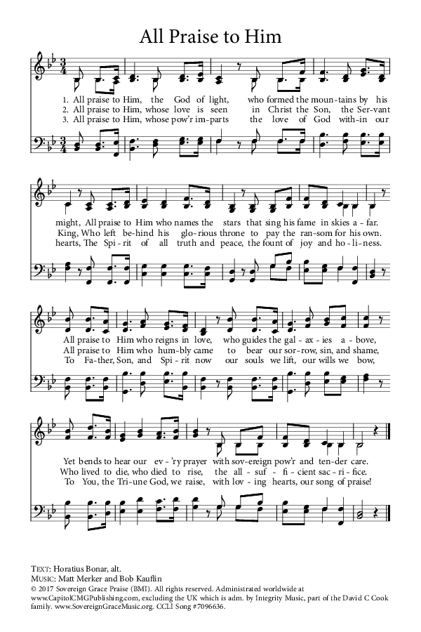 Preview of Hymn download for All Praise to Him