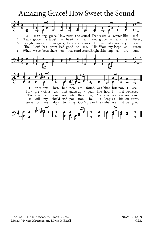 Preview of Hymn download for Amazing Grace! How Sweet the Sound