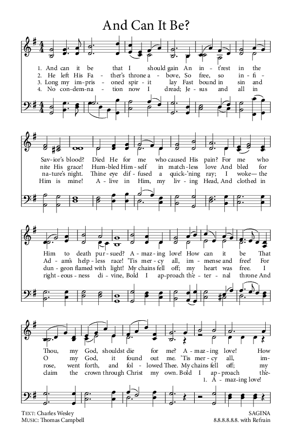 Preview of Hymn download for And Can It Be?