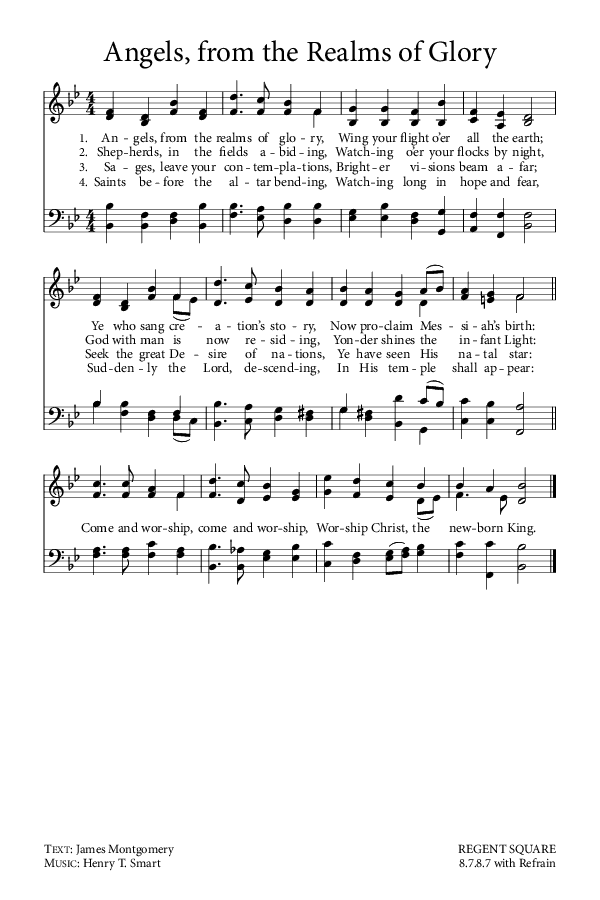 Preview of Hymn download for Angels from the Realms of Glory