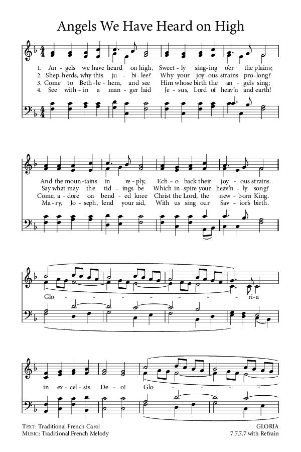 Preview of Hymn download for Angels We Have Heard on High