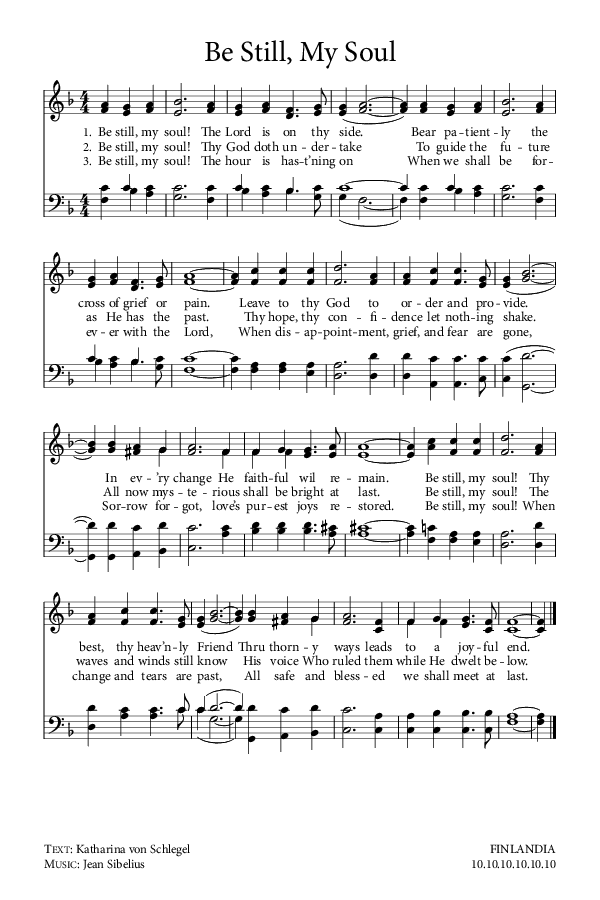 Preview of Hymn download for Be Still, My Soul
