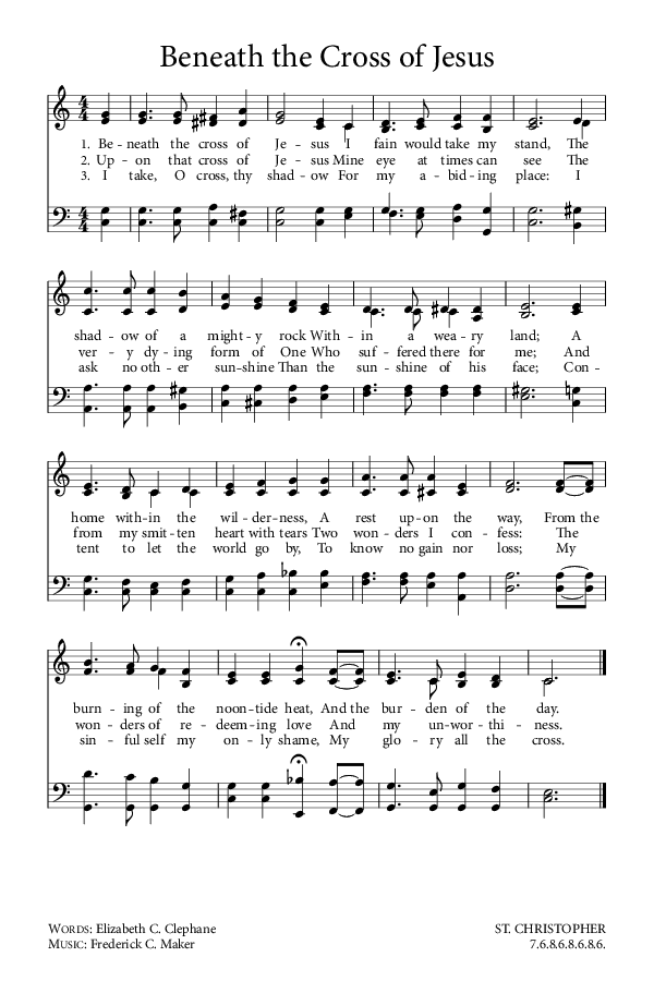 Preview of Hymn download for Beneath the Cross of Jesus