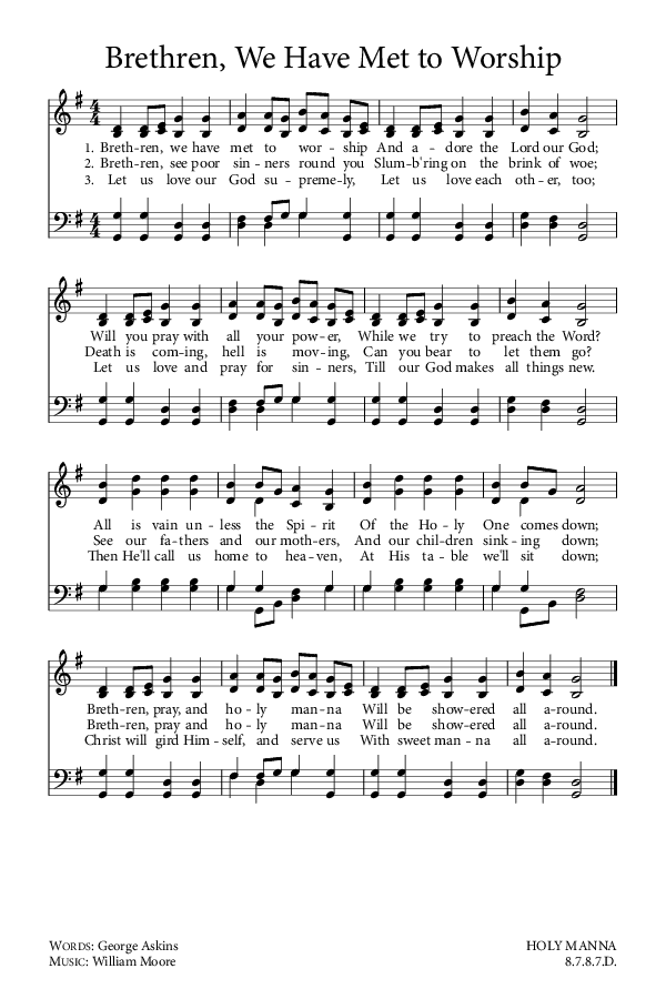 Preview of Hymn download for Brethren, We Have Met to Worship