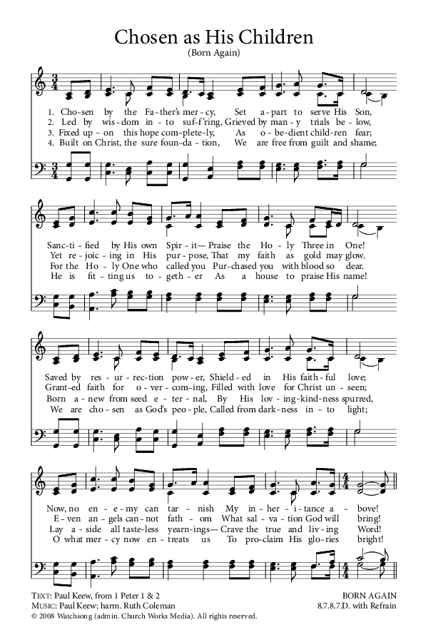 Preview of Hymn download for Chosen as His Children
