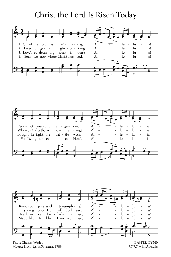 Preview of Hymn download for Christ the Lord is Risen Today
