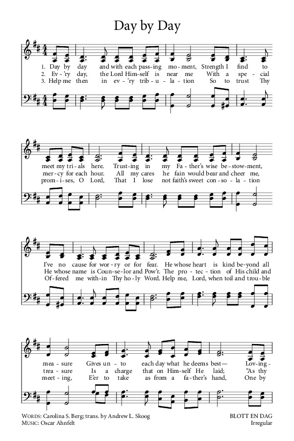 Preview of Hymn download for Day by Day