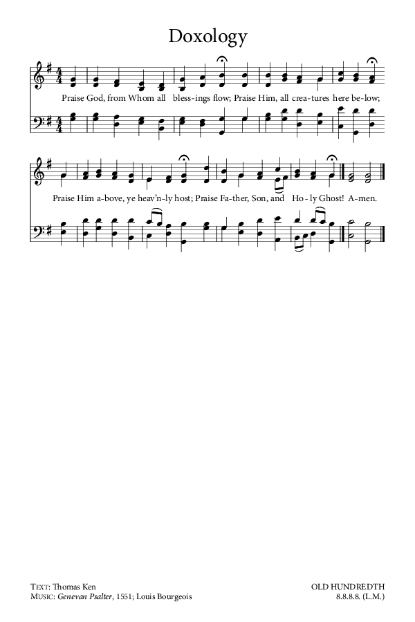 Preview of Hymn download for Doxology