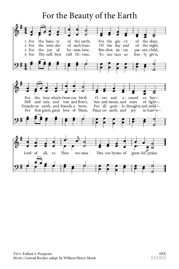 Preview of Hymn download for For the Beauty of the Earth