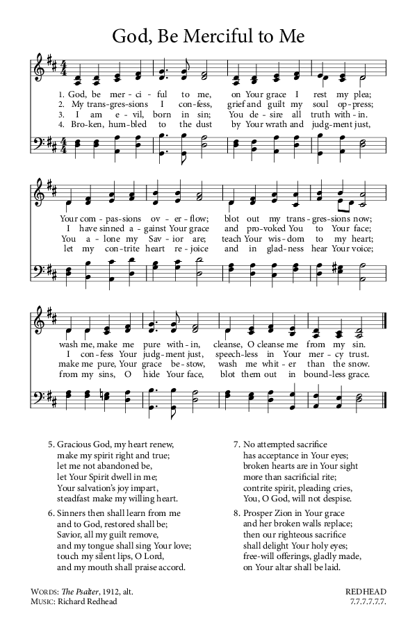 Preview of Hymn download for God, Be Merciful to Me