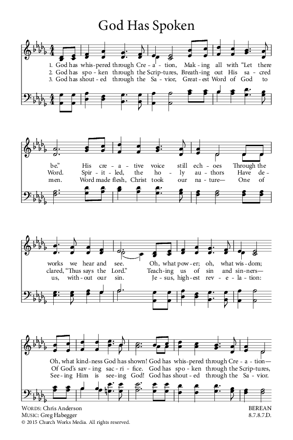 Preview of Hymn download for God Has Spoken