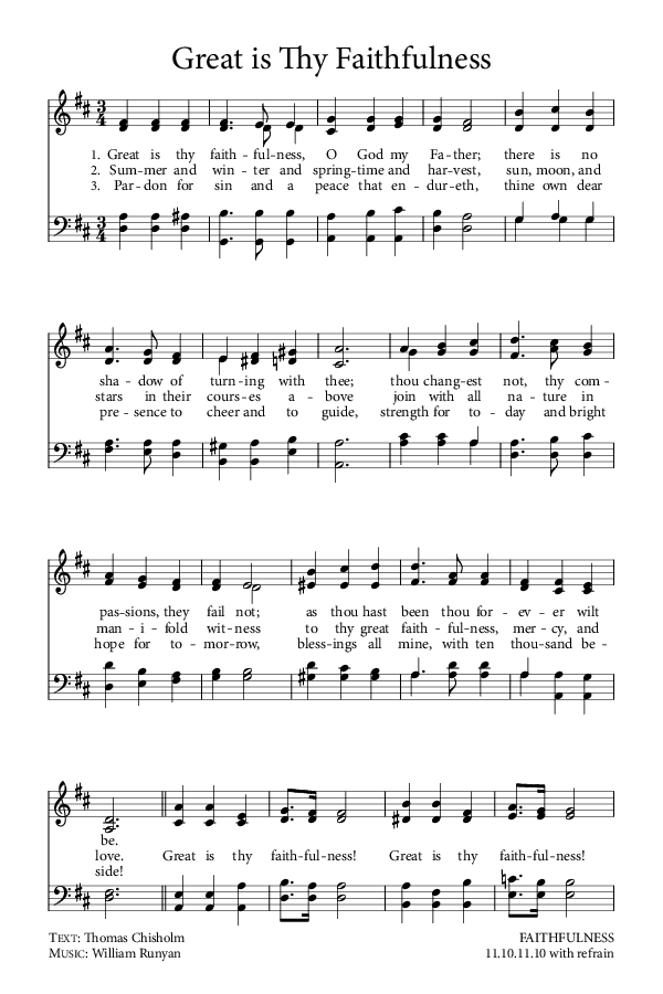 Preview of Hymn download for Great is Thy Faithfulness