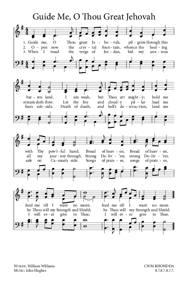 Preview of Hymn download for Guide Me, O Thou Great Jehovah