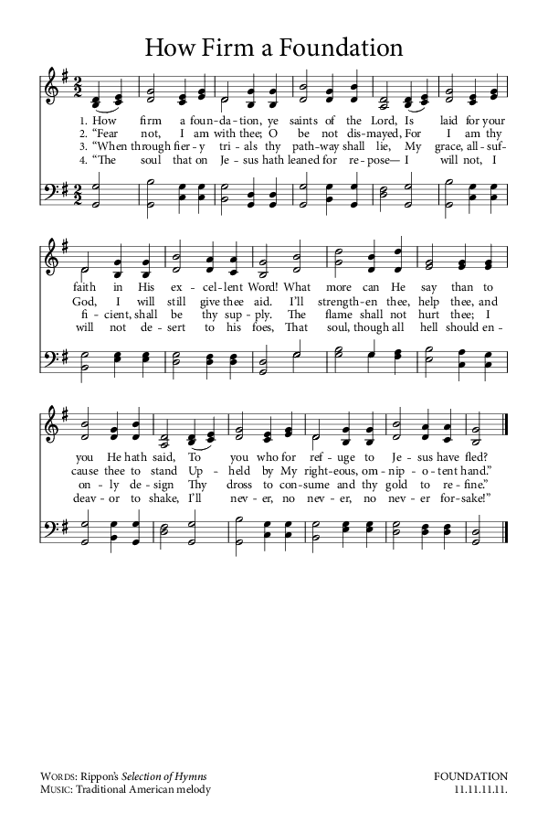 Preview of Hymn download for How Firm a Foundation