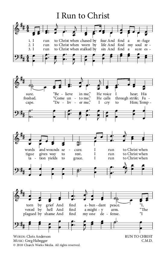Preview of Hymn download for I Run to Christ