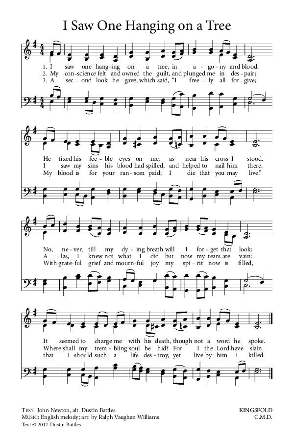 Preview of Hymn download for I Saw One Hanging on a Tree