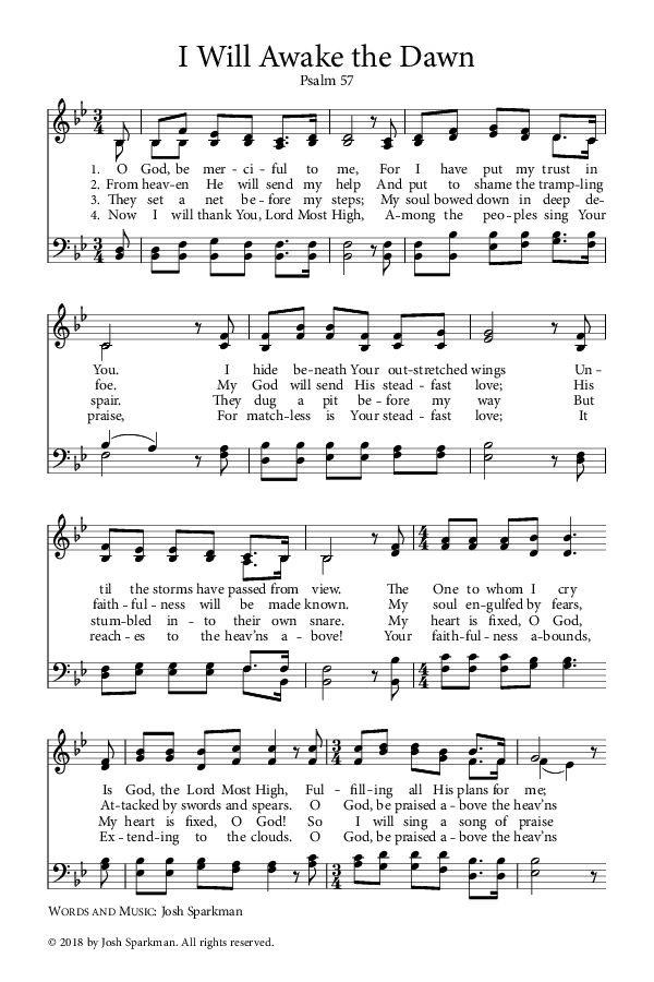 Preview of Hymn download for I Will Awake the Dawn