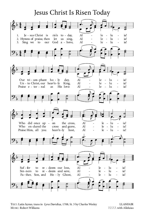 Preview of Hymn download for Jesus Christ is Risen Today