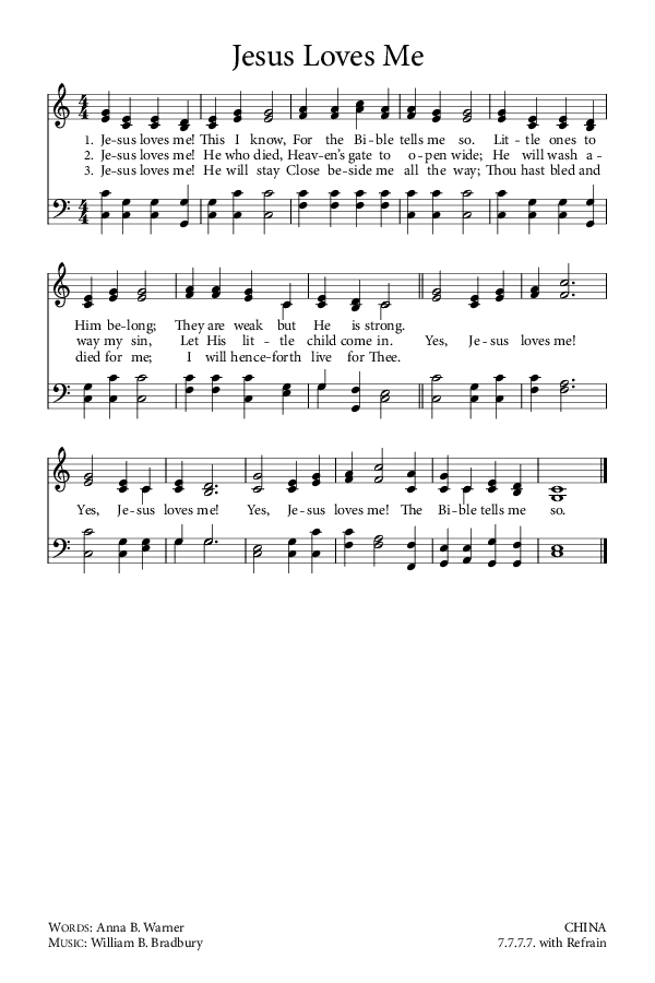Preview of Hymn download for Jesus Loves Me