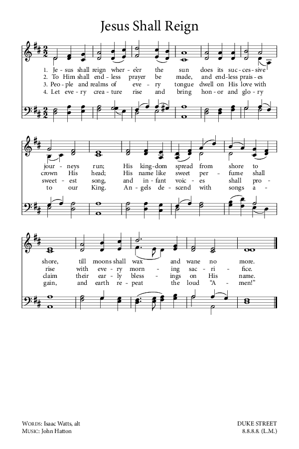 Preview of Hymn download for Jesus Shall Reign