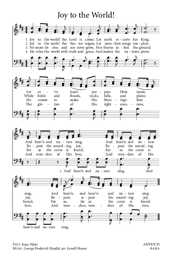 Preview of Hymn download for Joy to the World!