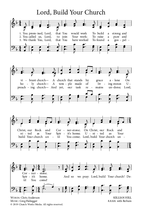 Preview of Hymn download for Lord, Build Your Church