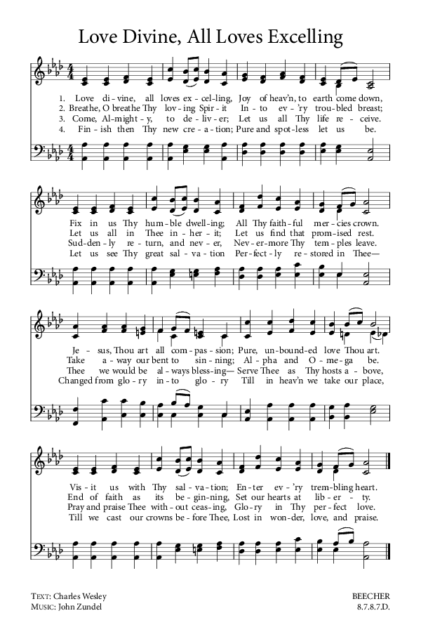 Preview of Hymn download for Love Divine, All Loves Excelling
