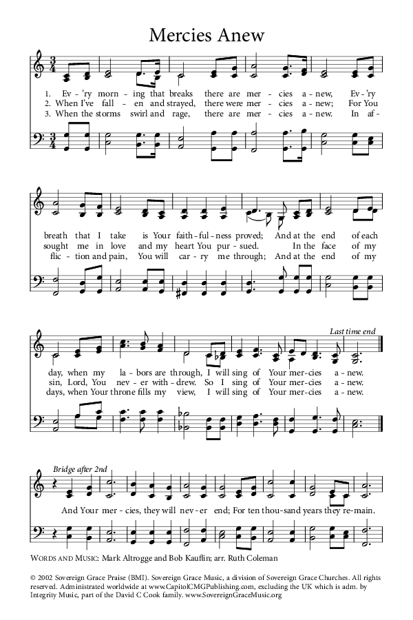 Preview of Hymn download for Mercies Anew