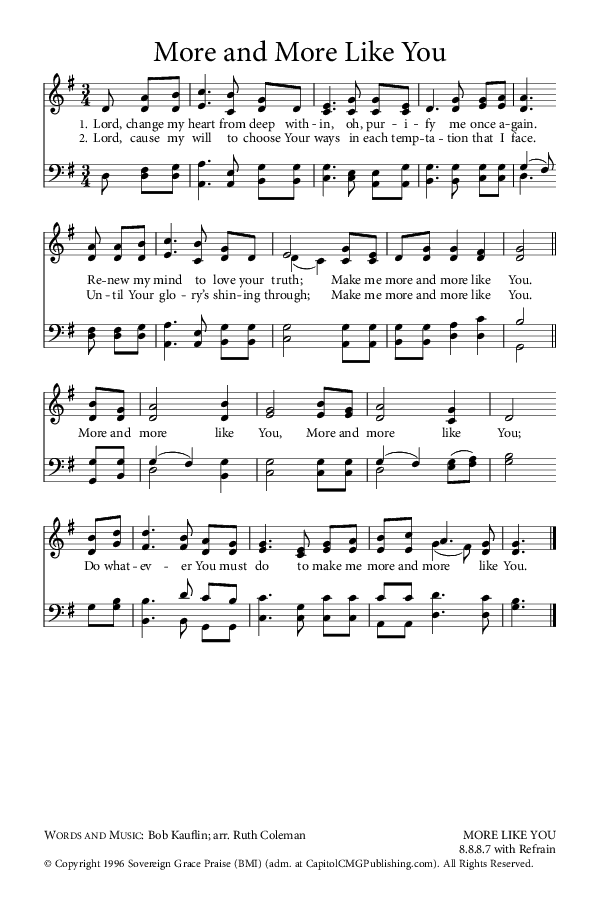 Preview of Hymn download for More and More Like You