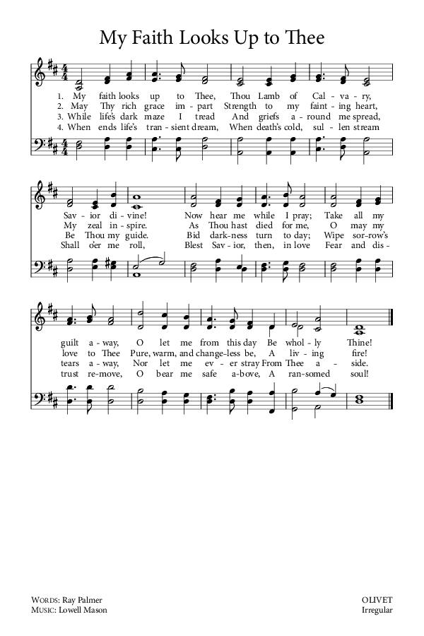 Preview of Hymn download for My Faith Looks Up to Thee