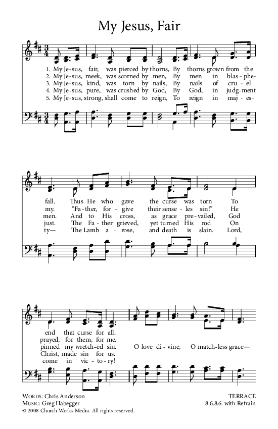 Preview of Hymn download for My Jesus, Fair