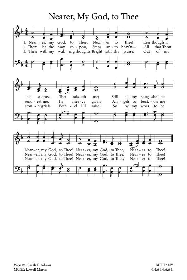 Preview of Hymn download for Nearer, My God, to Thee