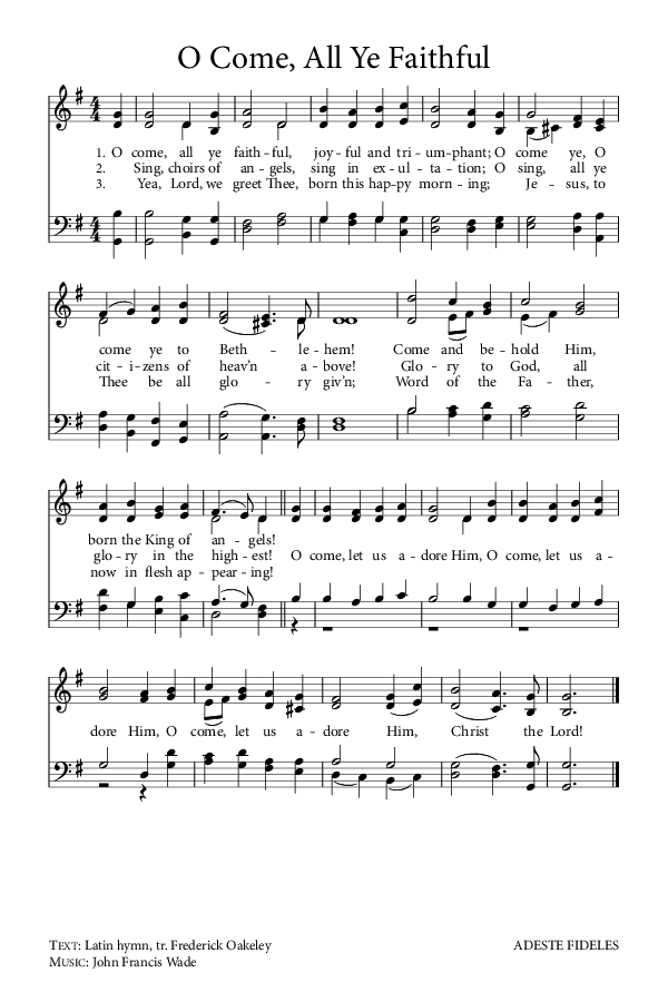 Preview of Hymn download for O Come, All Ye Faithful