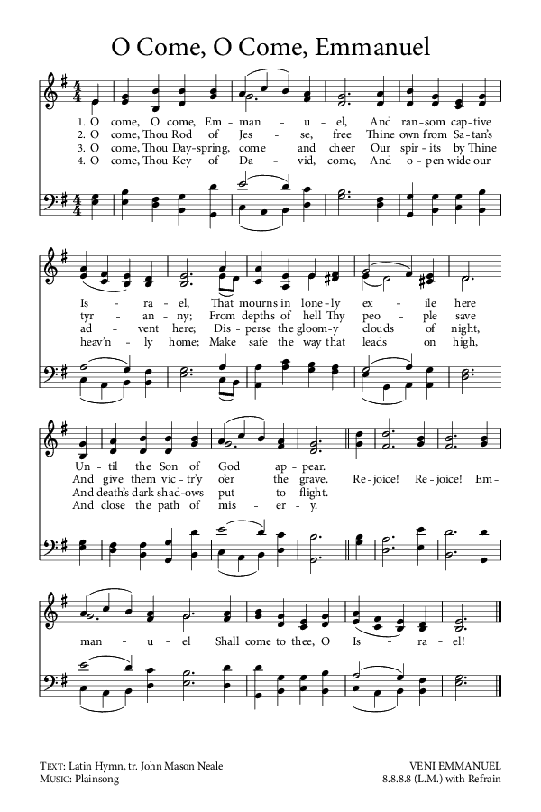 Preview of Hymn download for O Come, O Come, Emmanuel