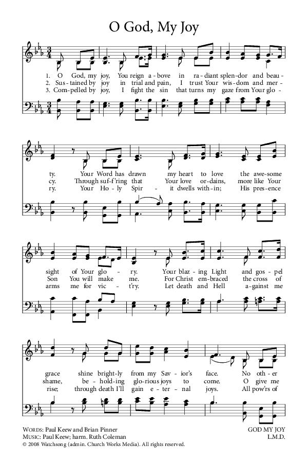 Preview of Hymn download for O God, My Joy