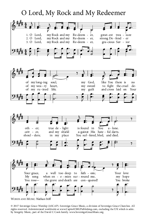 Preview of Hymn download for O Lord, My Rock and My Redeemer