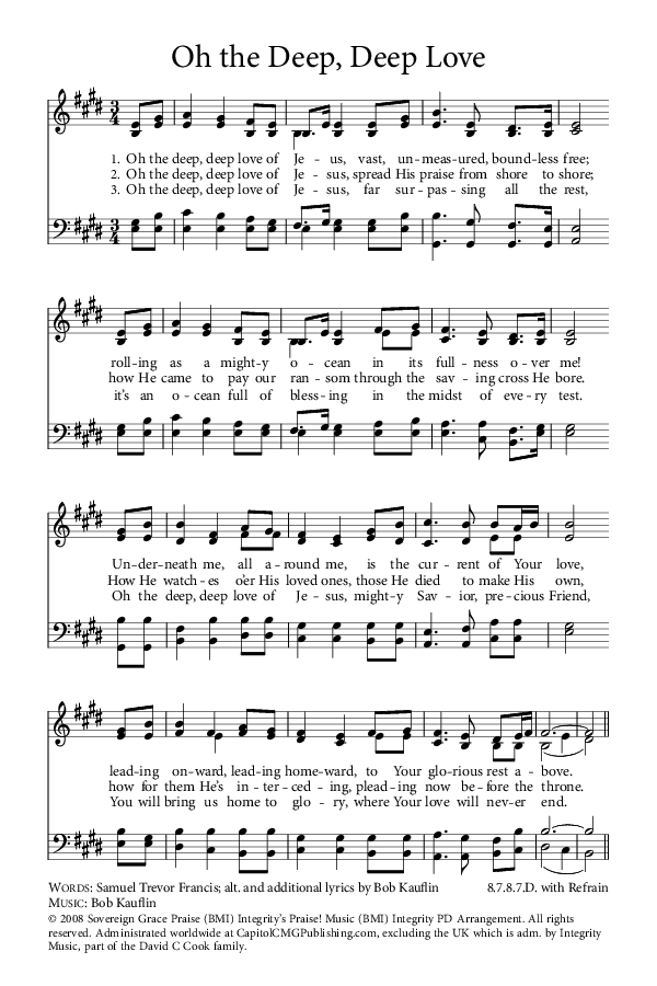 Preview of Hymn download for Oh, the Deep, Deep Love