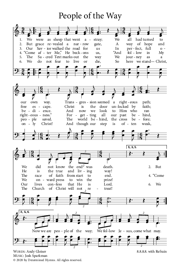 Preview of Hymn download for People of the Way