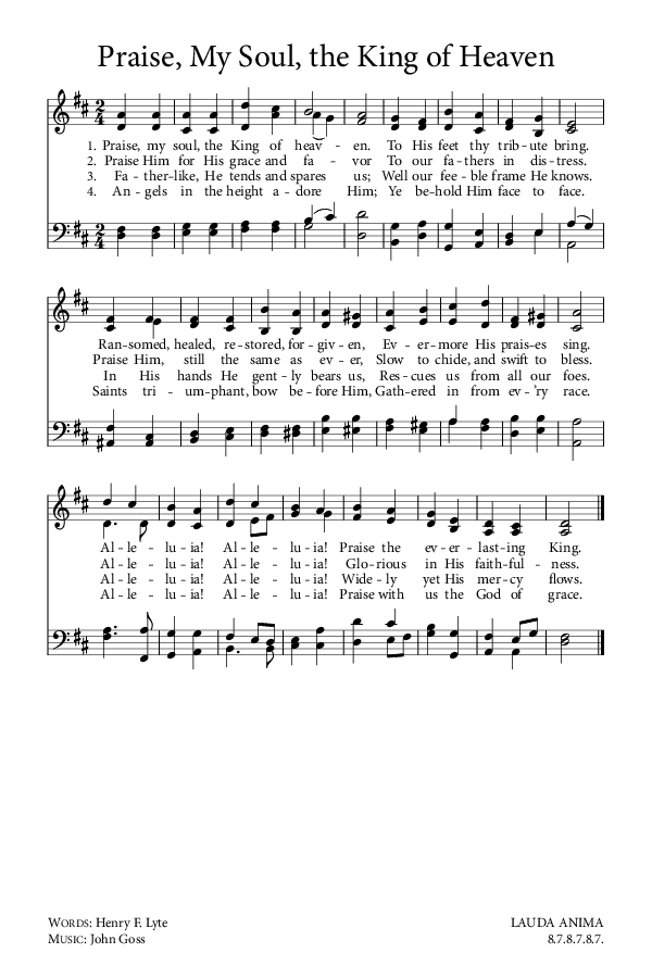 Preview of Hymn download for Praise, My Soul, the King of Heaven