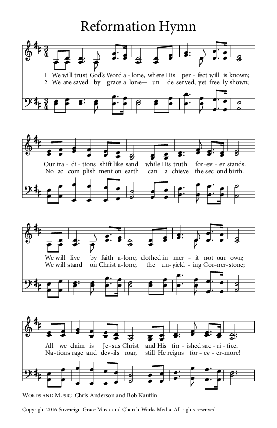 Preview of Hymn download for Reformation Hymn