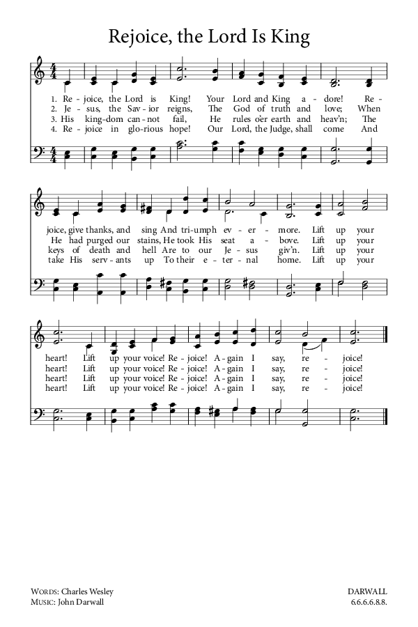 Preview of Hymn download for Rejoice, the Lord Is King
